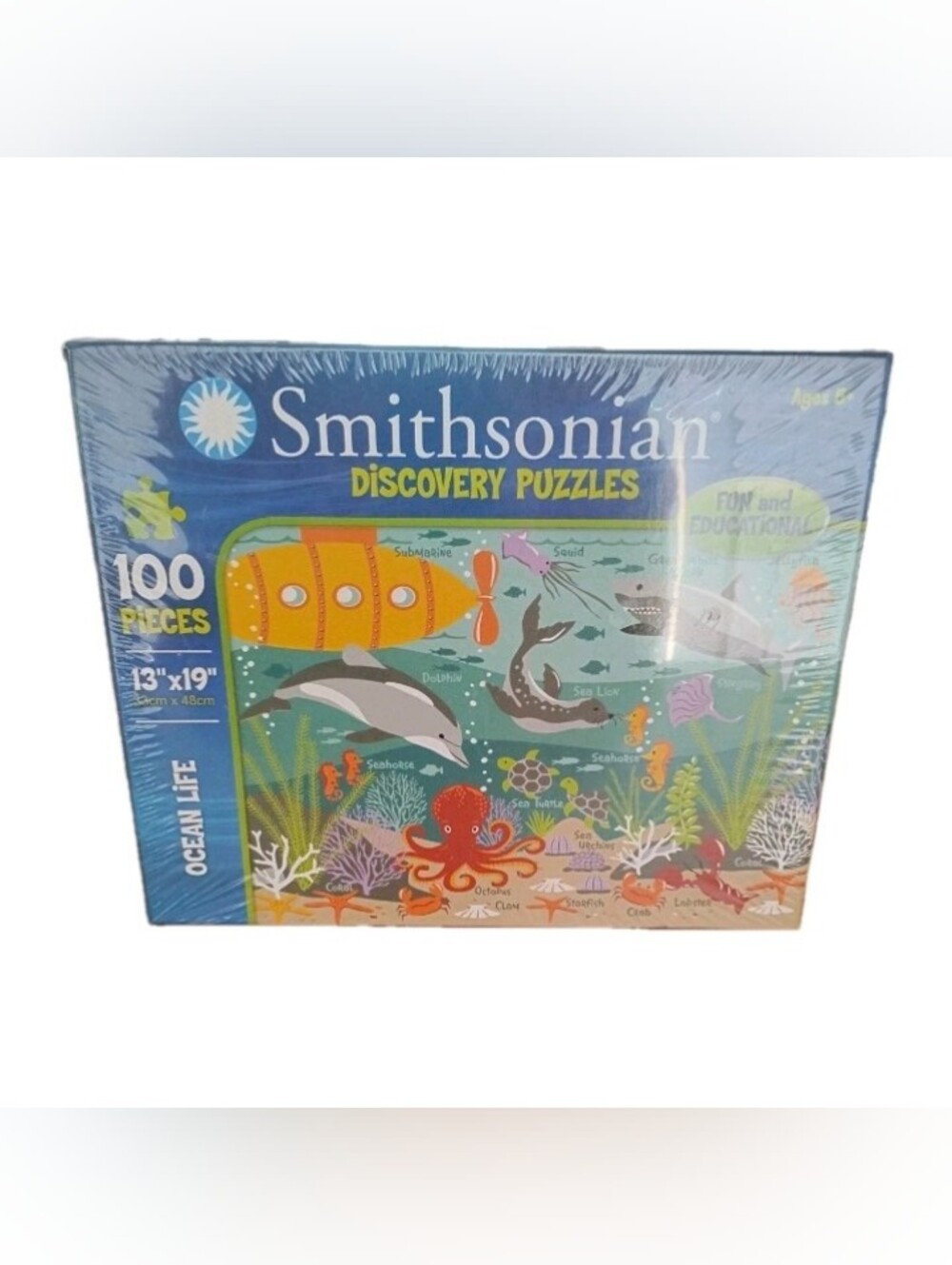 Smithsonian OCEAN LIFE 100 Piece Puzzle Discovery Educational Fun 13"x19" Age 5+
